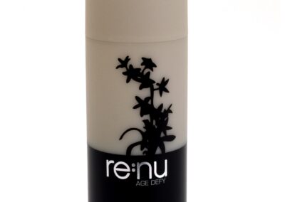 Renu: Plastic — spray coat frost finish / screen print 1 color / hot stamp